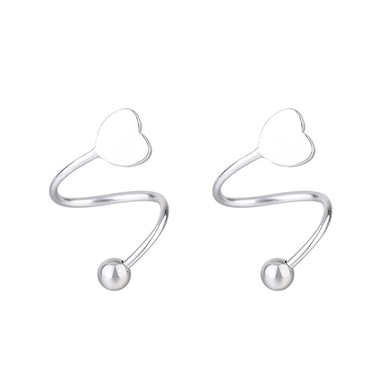 2pcs Stainless Steel Spiral Twisted Stud Earring