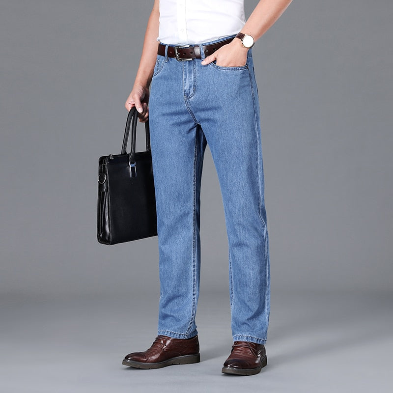 Cotton Classics Business Straight Denim Pants Dark Blue Trousers