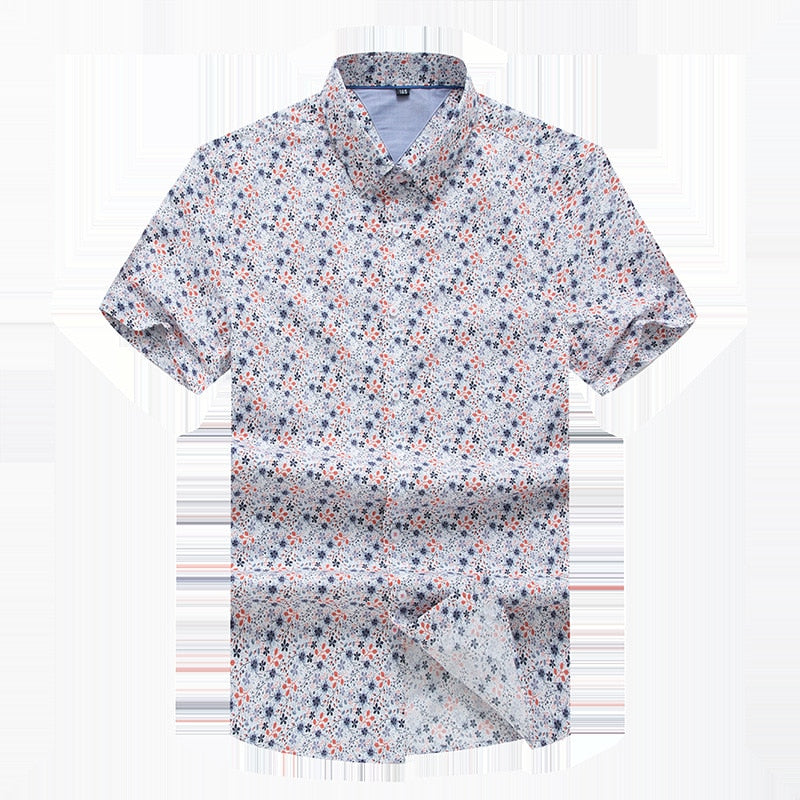 Plus Size Men's Casual Short Sleeve Shirts Clothing Floral Print