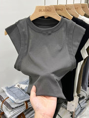 T-Shirt Clothes Tops Slim Crop Top