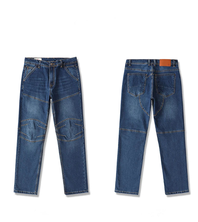 Cotton Stretch Stitching Jeans Classic Casual Men's Straight Loose Denim Pants