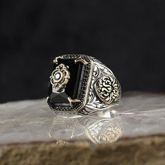 Retro Handmade Turkish Rings for Men Vintage Metal