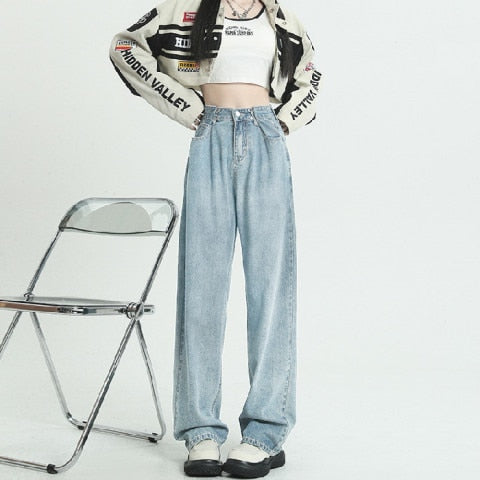 Fashion Jeans Woman Wide Pants Cowboy Pants