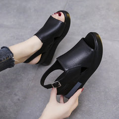 Summer Wedge Shoes For Sandals Peep Toe Platform