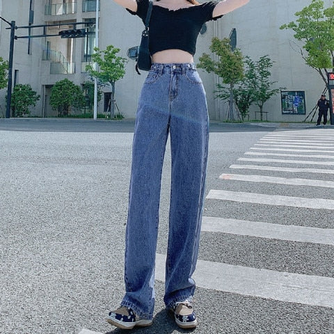 Fashion Jeans Woman Wide Pants Cowboy Pants