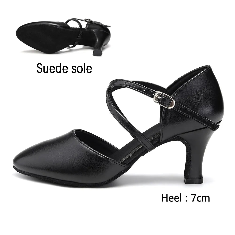 Women Dance Shoes Latin Party Elegant Lace-up Suede Sole