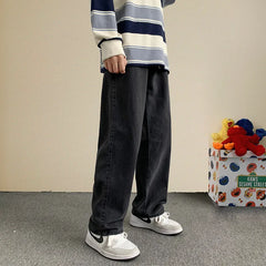 Streetwear Baggy Jeans Men Fashion Loose Straight Wide Leg Pants