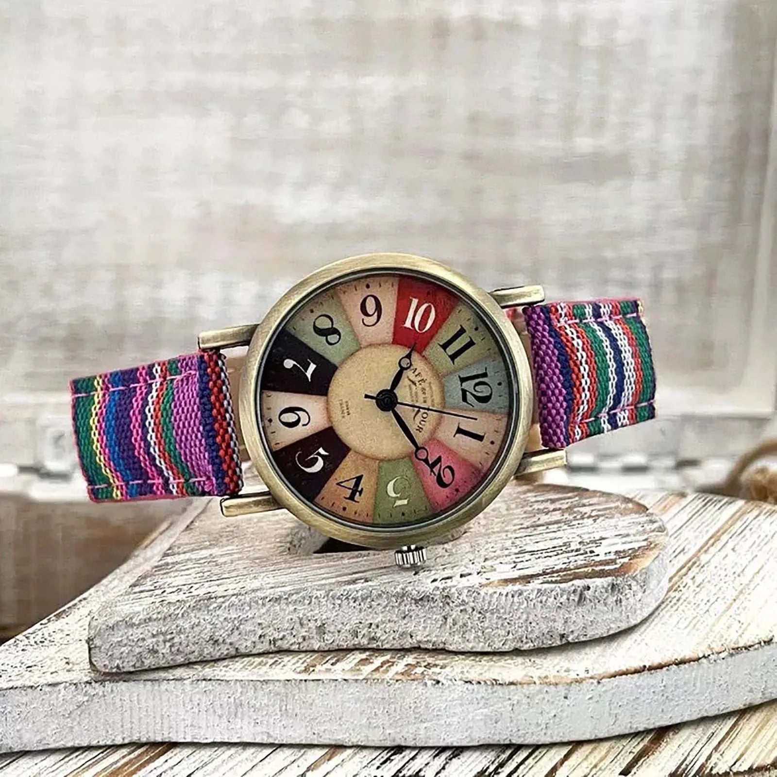 Watches For Women With Multicolour Rainbow Pattern