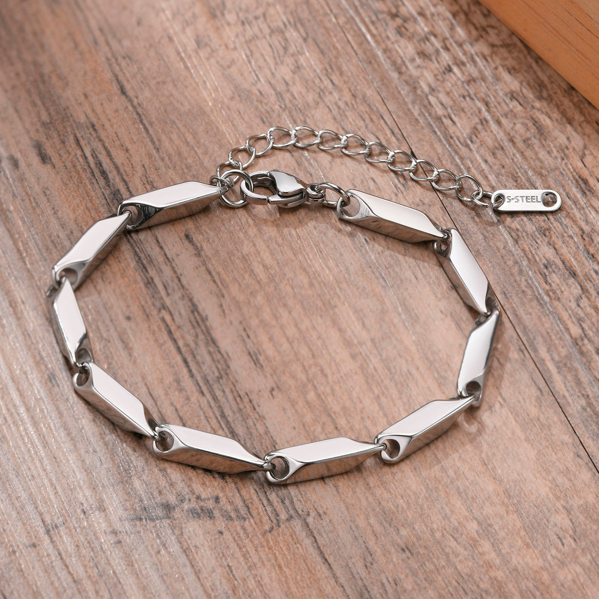 Mens Geometric Rhombus Chain Bracelet Casual