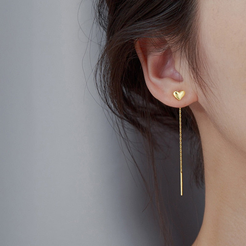 Geometric Long Tassel Drop Earring  Flower Leaf