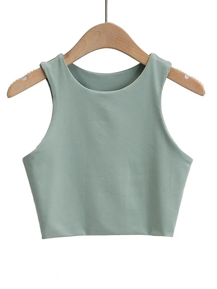 Summer Fashion Slim O-neck Sleeveless Tank Tops