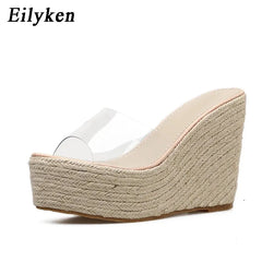 Summer Fashion PVC Jelly Wedges Platform Women's Slippers