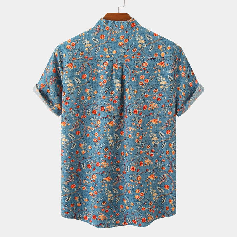 Summer Short Sleeve Floral Hawaiian Shirt