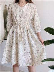 Flower Print Evening Long Vintage Dresses