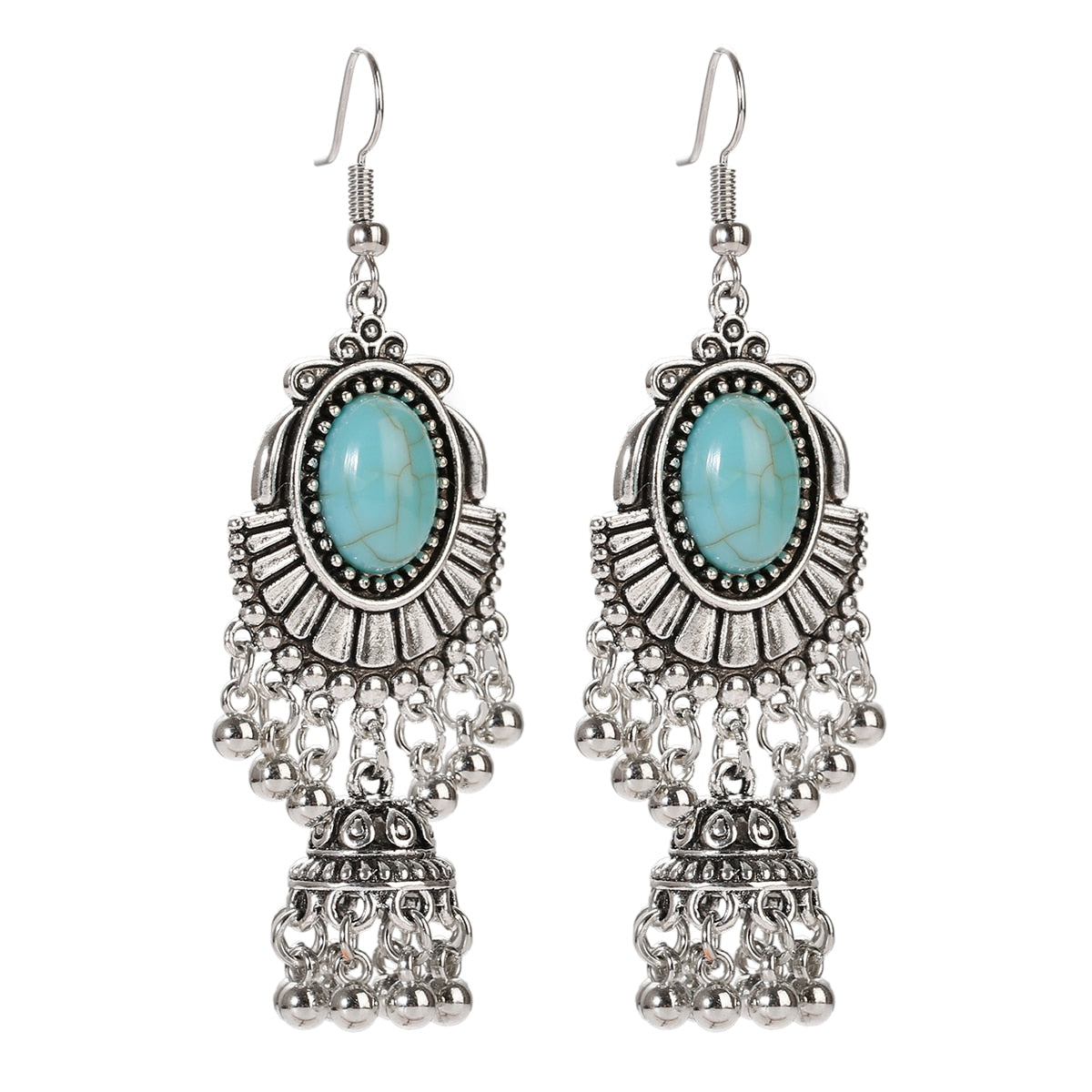 Classic Ethnic Turquoises Water Drop Earrings Bohemian Vintage Jewelry