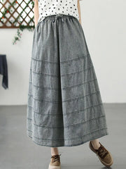 Fashion Vintage Streetwear Summer Fashion Denim Striped Skirts