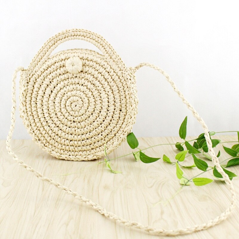 Summer Straw Handbag Handle Large Capacity Woven Straw Bag