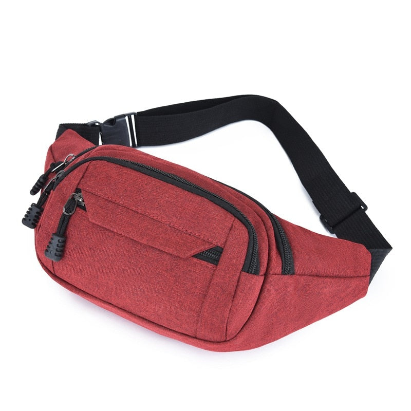 Fashion Men Waist Bag Casual Fanny Pack Canvas Outdoor