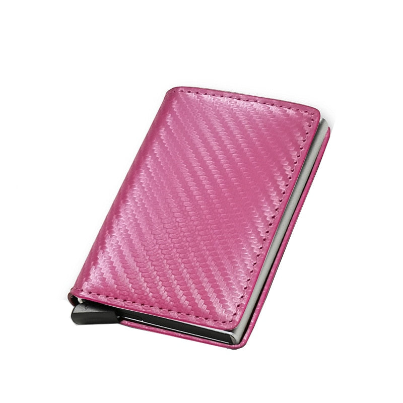 Carbon Fiber Card Holder Men Trifold Mini Wallet