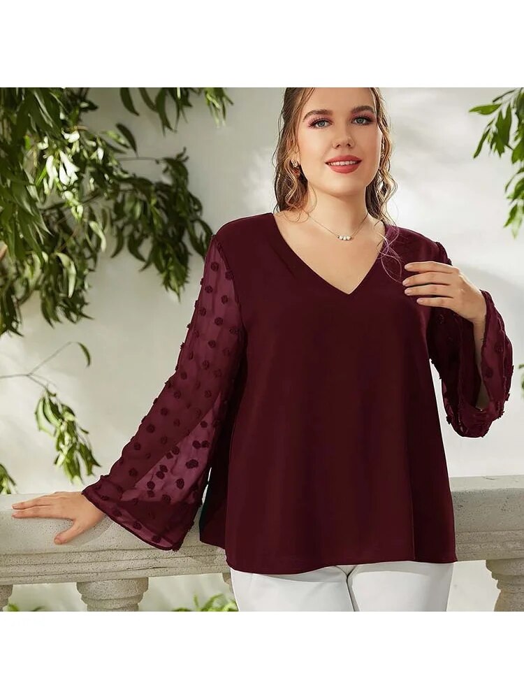 Plus-size top shirt plus size women clothing