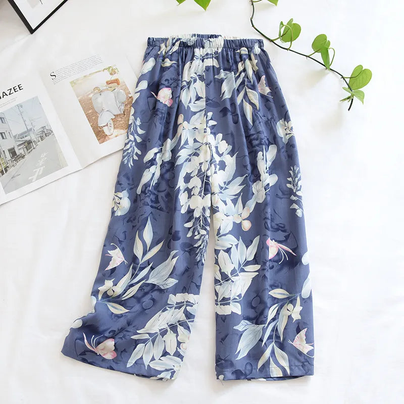 thin section soft cotton loose casual home pants