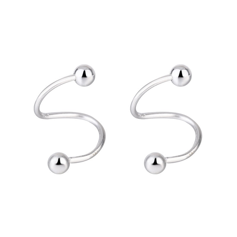 2pcs Stainless Steel Spiral Twisted Stud Earring