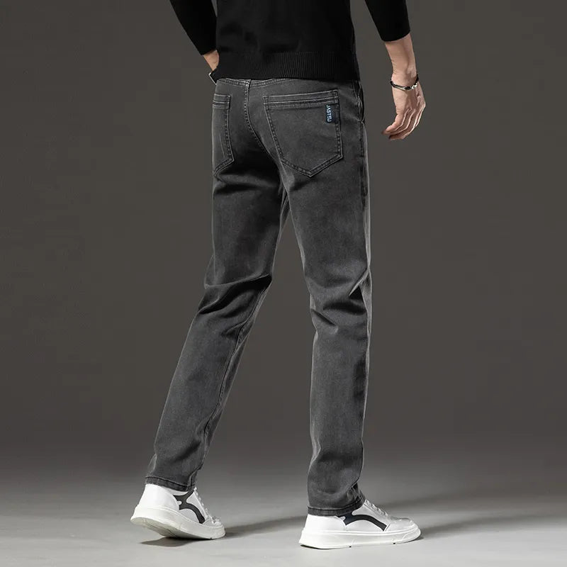 Men's Fashion Slim Fit Jeans Classic Stretch Cotton Straight Denim Pants