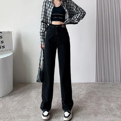 Fashion Jeans Woman Wide Pants Cowboy Pants