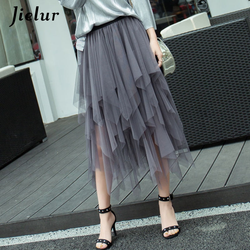 3 Layers Princess Tulle Mesh Pleated Skirt