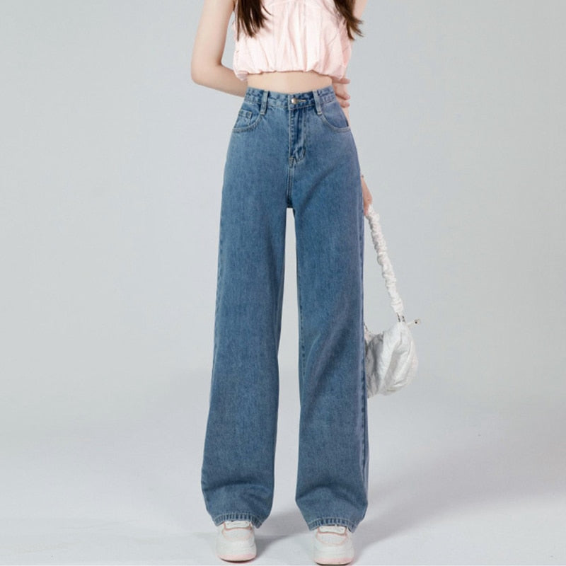 Fashion Jeans Woman Wide Pants Cowboy Pants