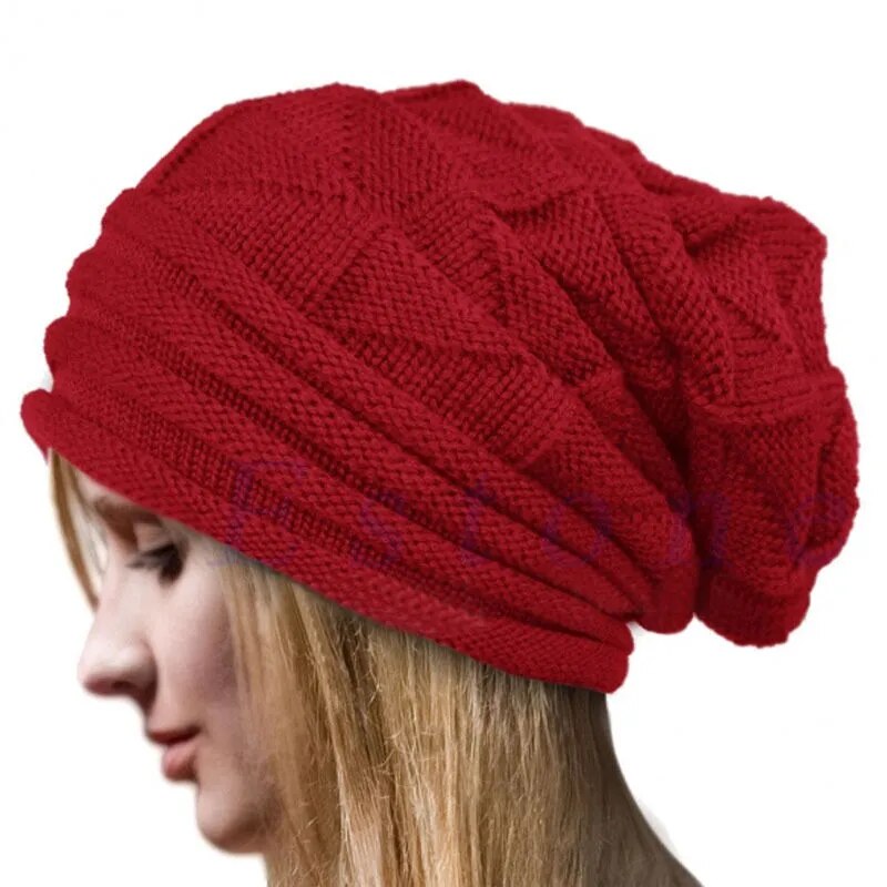 Knitted Baggy Beanie Oversized Winter Hat