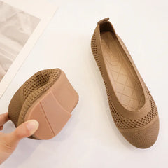 Larger Size Flats Comfortable Knit Ballet Flat Shoes Casual