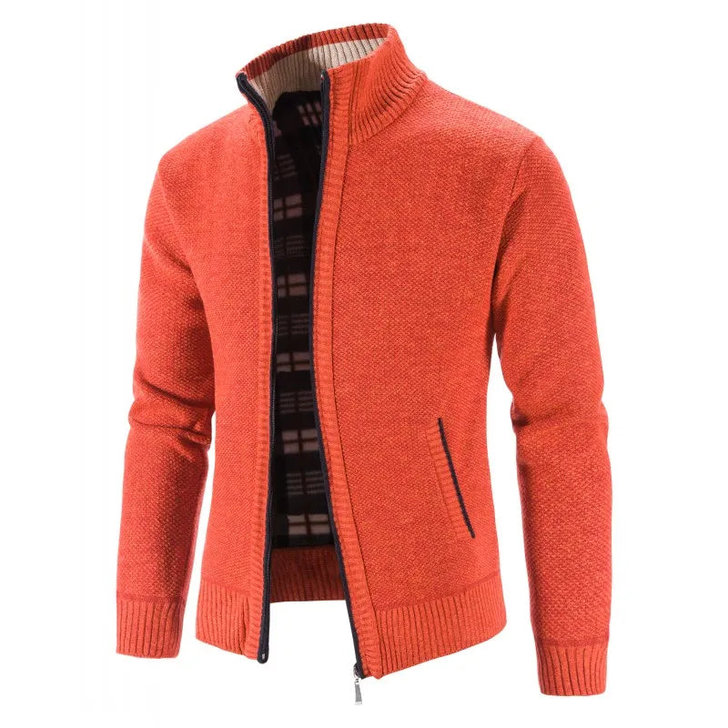 Knitted Sweater Men Fashion Slim Fit Cardigan Causal Coats Solid Single