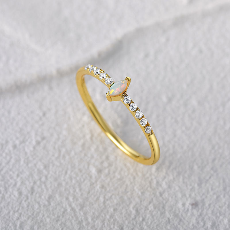 Elegant Opal Crystals Rings Statement Jewelry