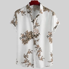 Hawaiian Men Flower Shirt Clothes Loose Street Casual Chic