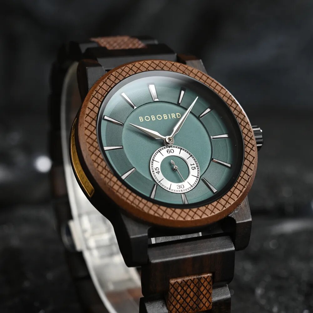 Wood Watch Fashion Business Clock Engraved