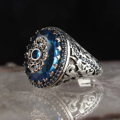 Retro Handmade Turkish Rings for Men Vintage Metal