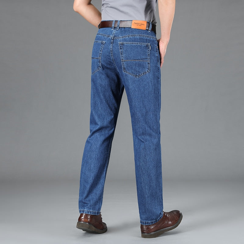 Cotton Classics Business Straight Denim Pants Dark Blue Trousers