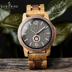 Wood Watch Movement Men's Quartz Wristwatch