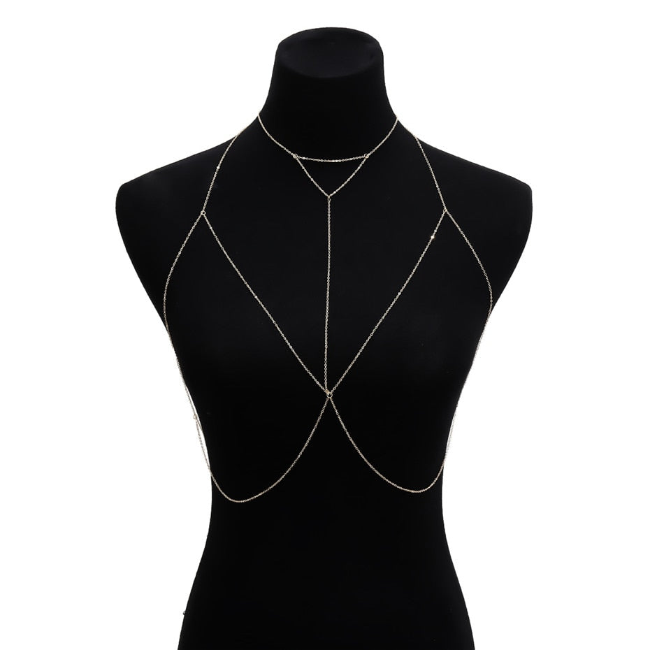 Simple Style Chain Necklace Belly Body Chain Fashion