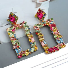 Fashion Boho Multicolor Square Drop Dangle Earrings