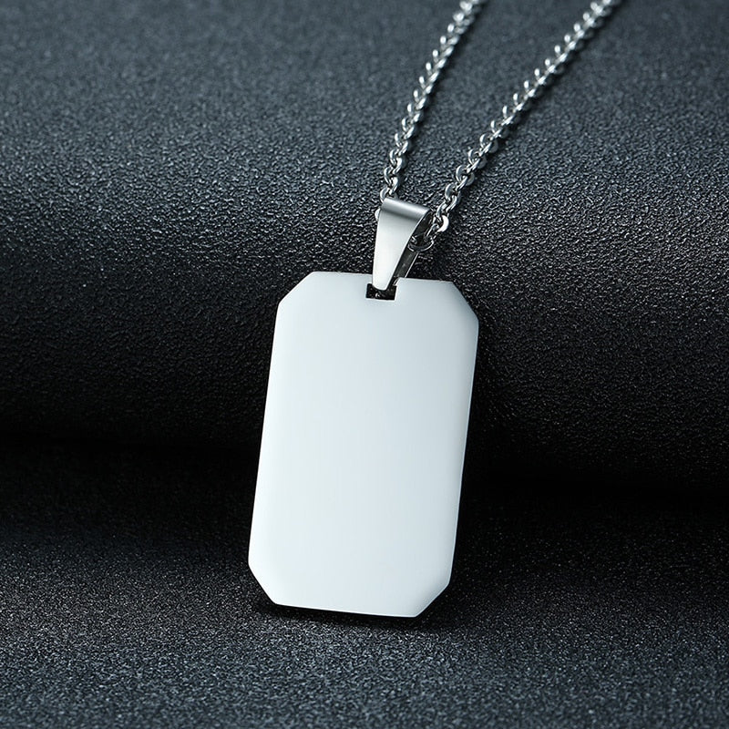 Stainless Steel Tag Necklace for Men Jewelry Chain Necklace