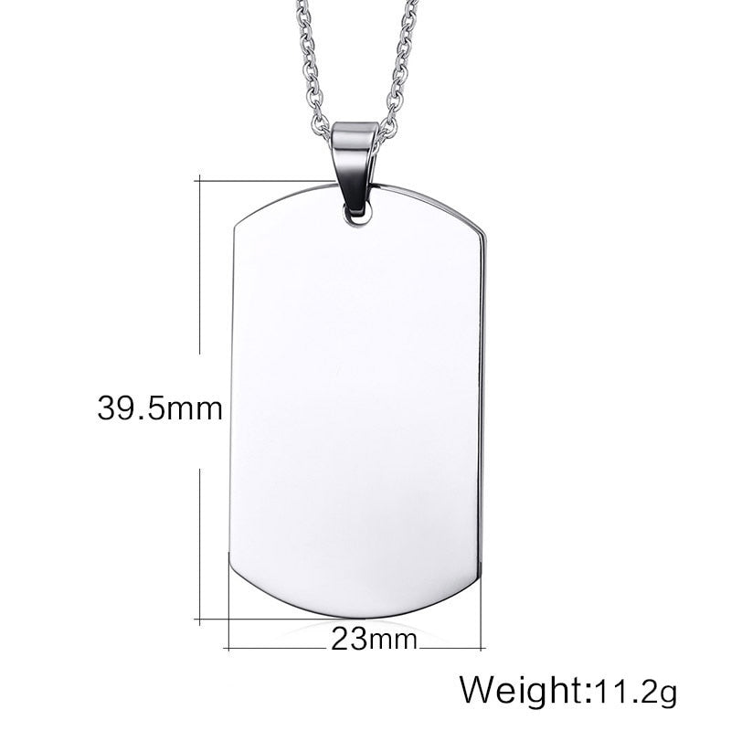 Stainless Steel Tag Necklace for Men Jewelry Chain Necklace