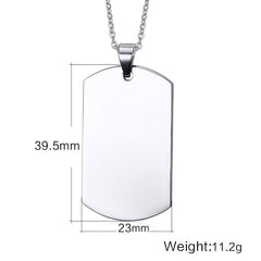 Stainless Steel Tag Necklace for Men Jewelry Chain Necklace