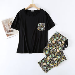 style short-sleeved trousers casual home wear suits outer wear home clothes