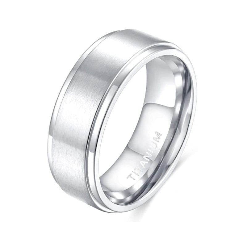 4/6/8/10mm Black Titanium Man Brushed Band Rings