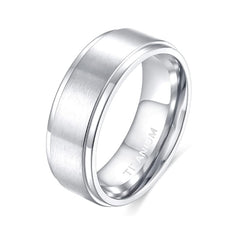 4/6/8/10mm Black Titanium Man Brushed Band Rings