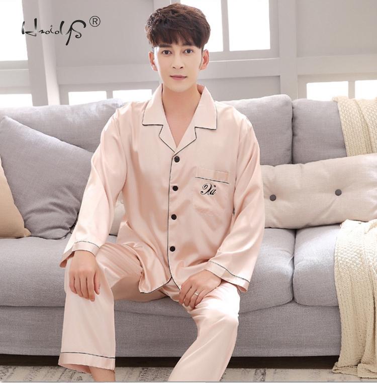 Luxury Pajama suit Satin Silk Pajamas Sets Couple Sleepwear Night Suit