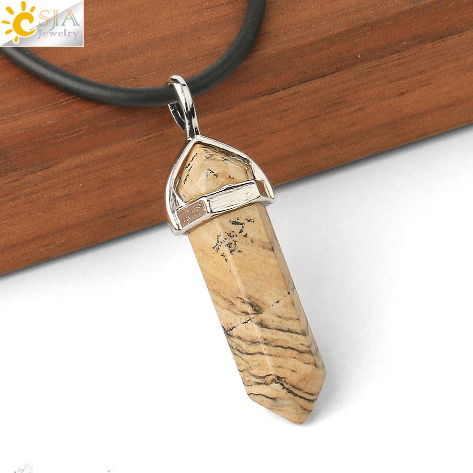 Crystal Necklaces Gem Stone Quartz Necklace Pendant Chakra