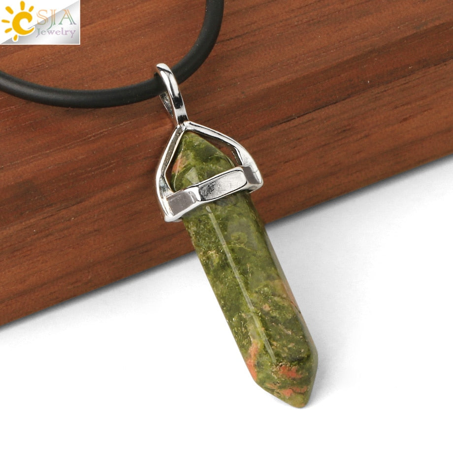 Crystal Necklaces Gem Stone Quartz Necklace Pendant Chakra